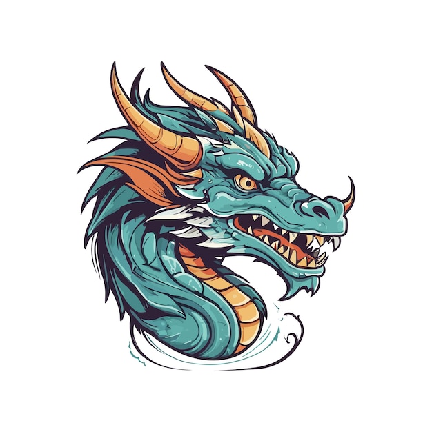 Classic Dragon Head Illustration