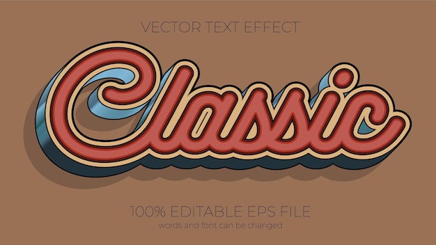 Classic editable text effect style EPS editable text effect