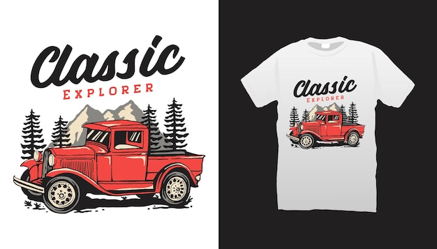 Classic explorer truck illustration