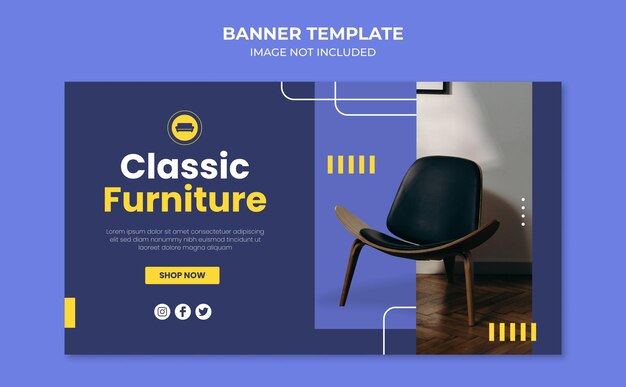 Classic furniture web banner template