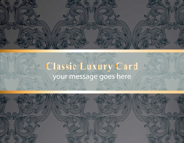 Vector classic greeting card with baroque ornament 