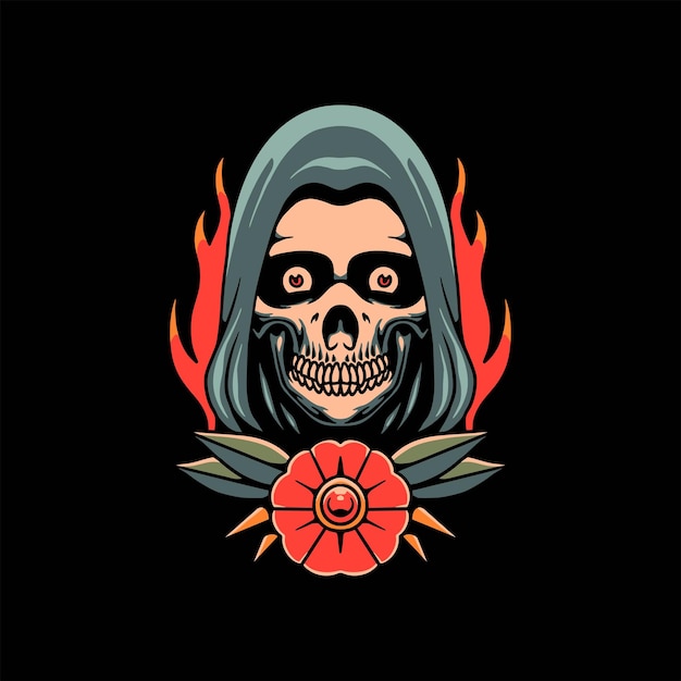 classic grim tattoo vector design