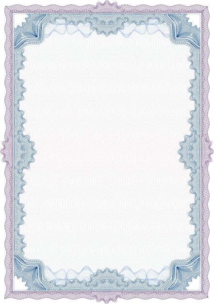 Classic guilloche border for diploma or certificate