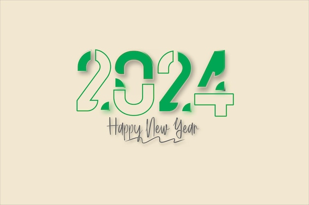 Classic happy new year 2024 design with unique and modern numbers Premium design 2024 for calendar