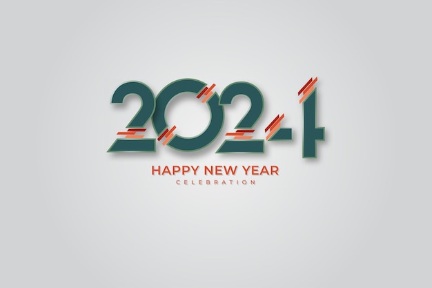 Classic happy new year 2024 design with unique and modern numbers Premium design 2024 for calendar