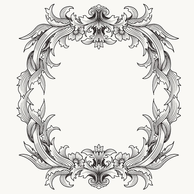 Classic heraldry frame with flora ornament