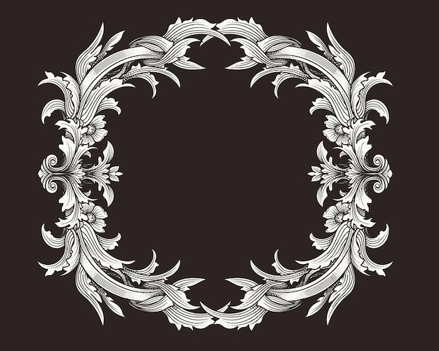 Classic heraldry frame with flora ornament