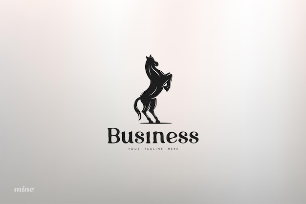 Classic horse logo with horse illustration standing defiantly