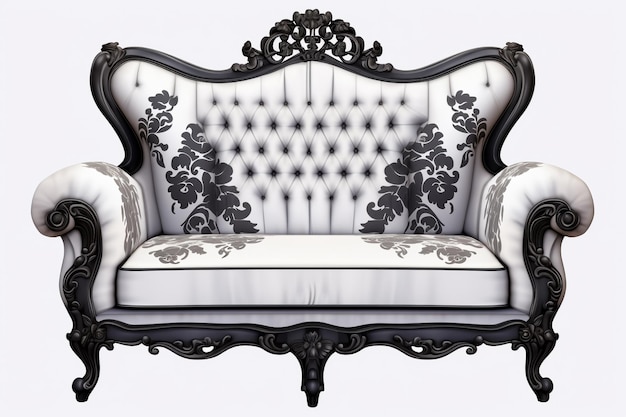 Classic Imperial Baroque armchair set with luxurious ornaments Vector French Luxury rich intricate