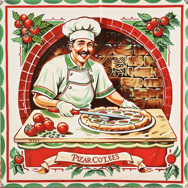 Vector classic italian pizza box design