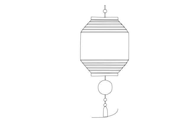 Classic lantern line art for the Chinese lantern festival