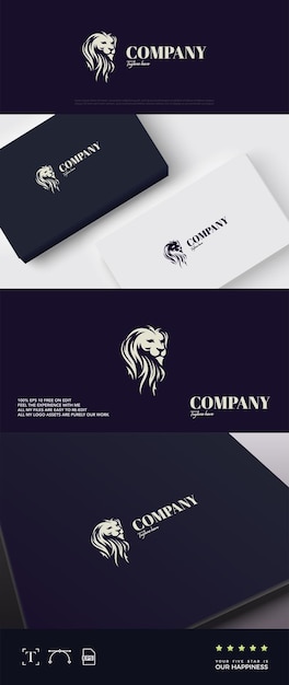 classic lion face logo on dark background