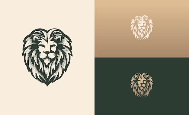 Classic lion logo with fierce and bold face