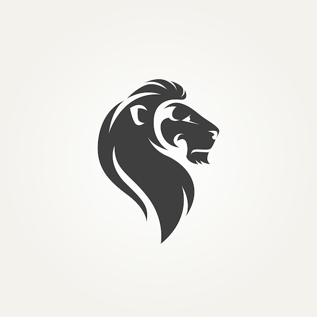 classic lion's head logo template vector illustration design premium tattoo esport mascot icon