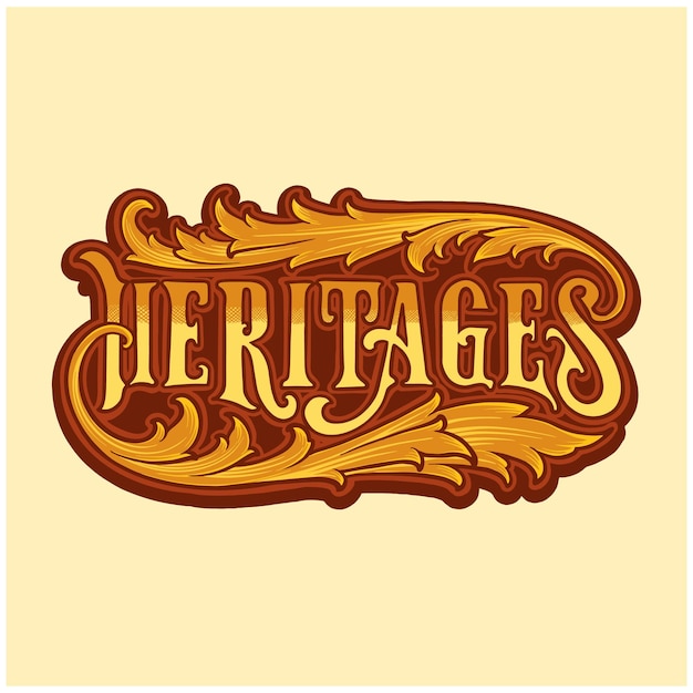 Classic luxury flourish heritage lettering text illustration