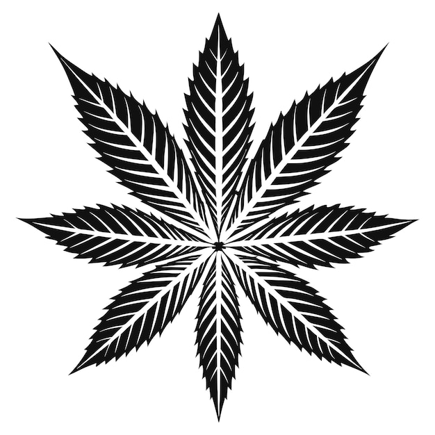 Vector classic marijuana leaf silhouette vector