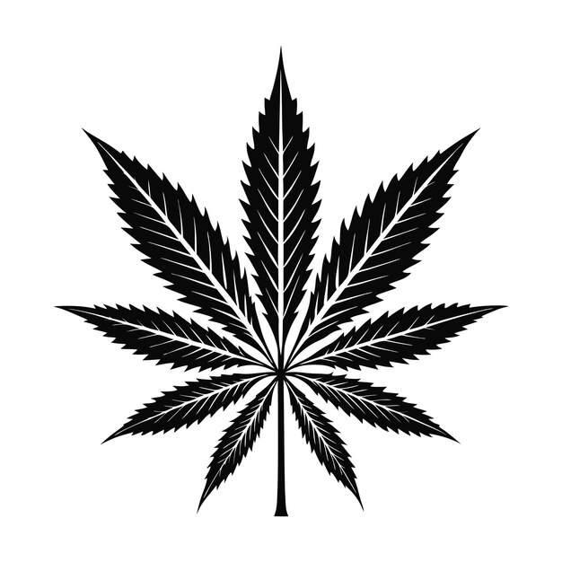 Classic Marijuana Leaf Silhouette vector