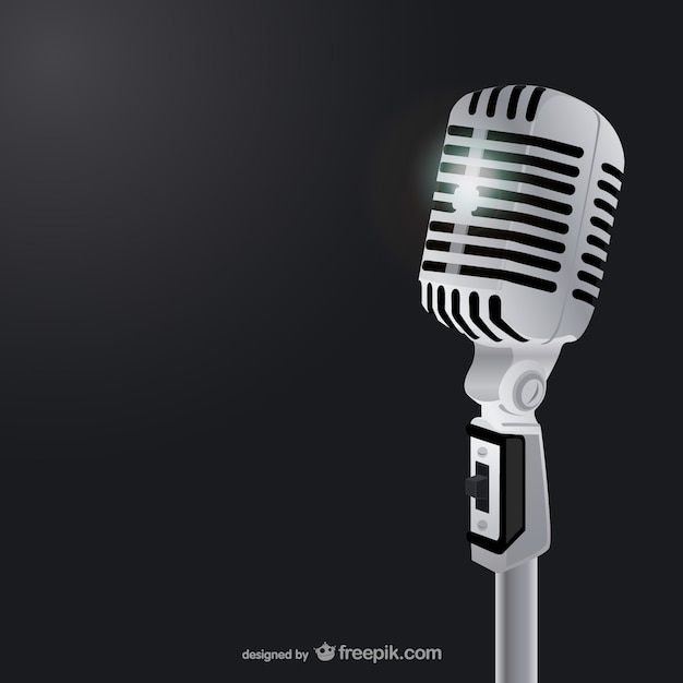 Classic microphone illustration vector