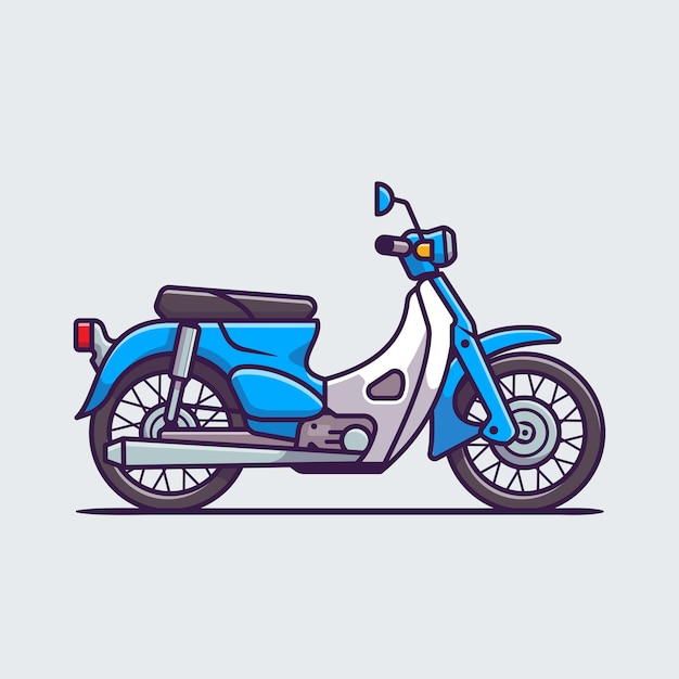 Classic Motorcycle Cartoon   Icon Illustration. Motorcycle Vehicle Icon Concept Isolated    . Flat Cartoon Style