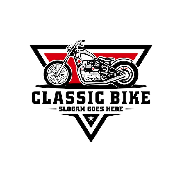 Vector classic motorcycle illustration logo vector