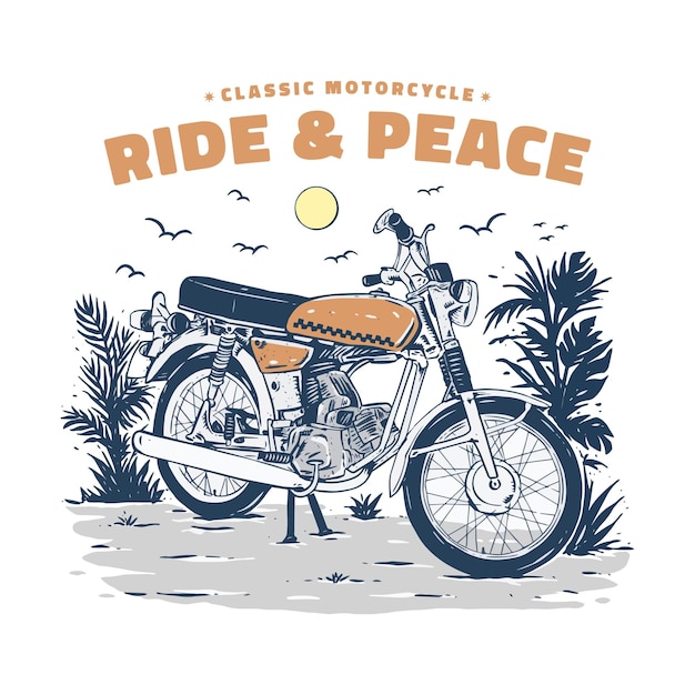 classic motorcycle illustration