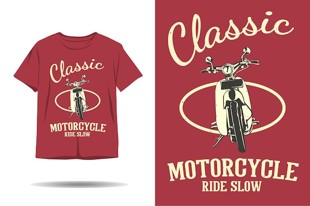 Vector classic motorcycle ride slow t shirt design