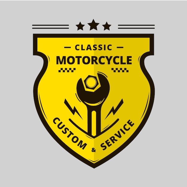 classic motorcycle service badge design