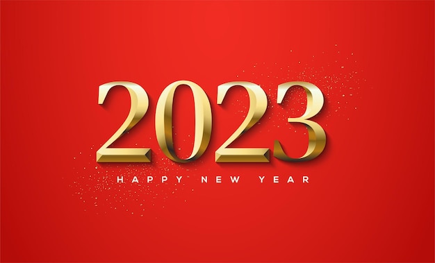 Classic number 2023 with shiny gold numbers for 2023 new year greetings