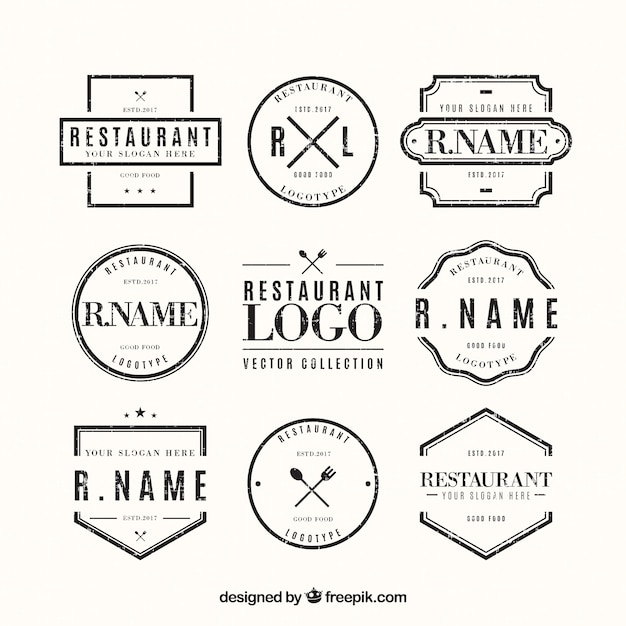 Classic pack of vintage restaurant logos