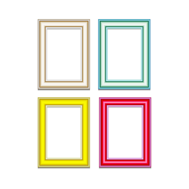 Classic photo frames in different colour vector