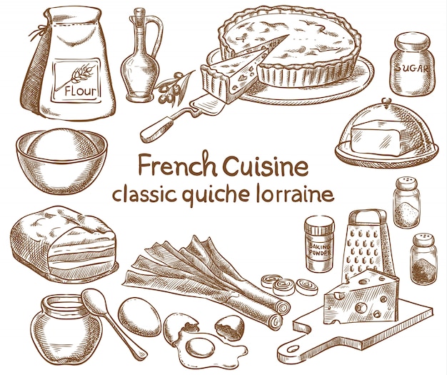 Classic quiche Lorraine recipe design