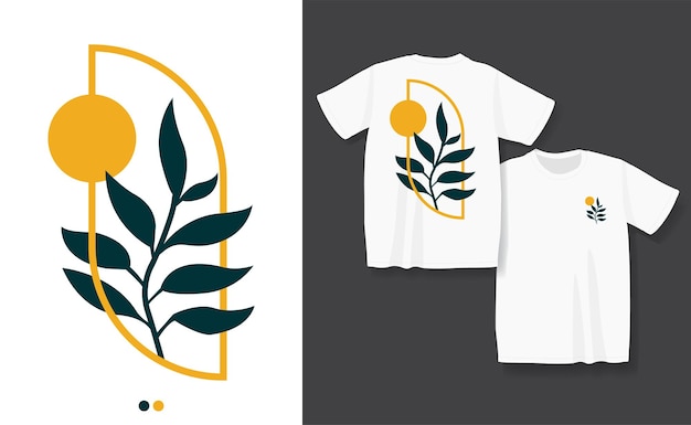 Classic retro leaf tshirt design retro vintage graphics modern style