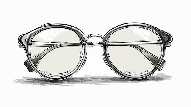 Vector classic round glasses vector illustration handdrawn