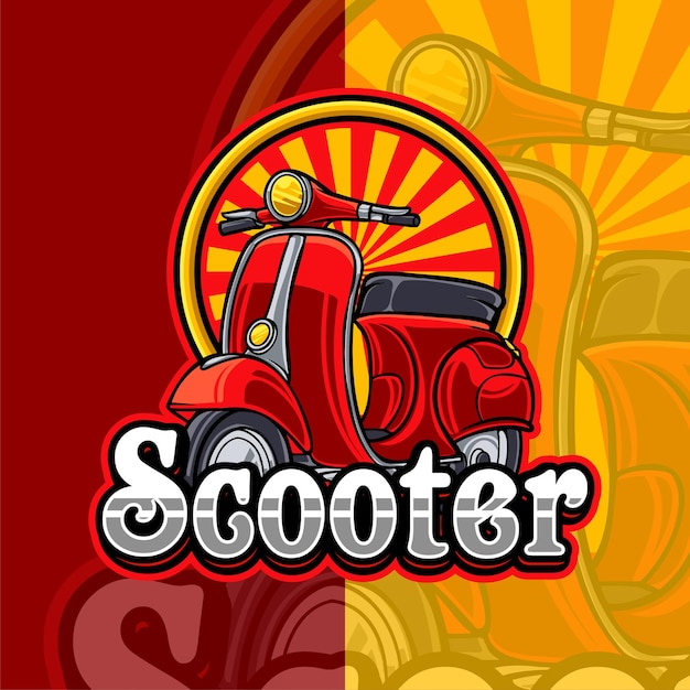 Classic Scooter Badge Logo Template