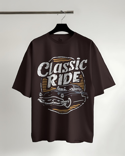 a classic shirt with a white and brown design on it