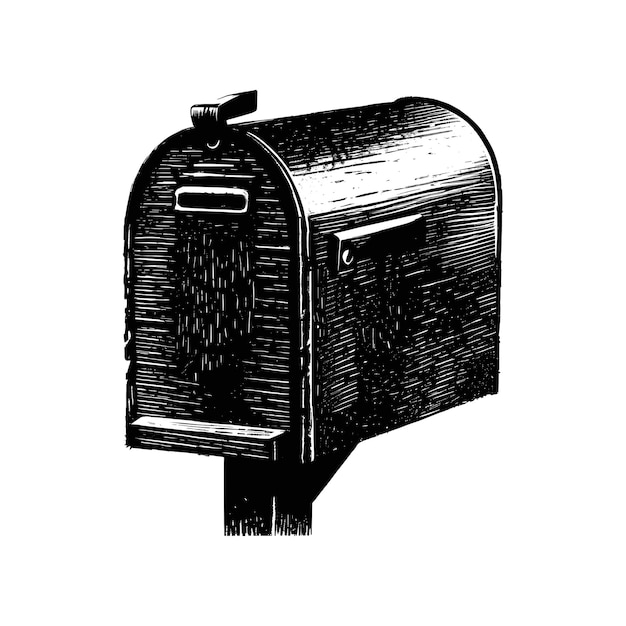 Vector classic sideview mailbox with simple design