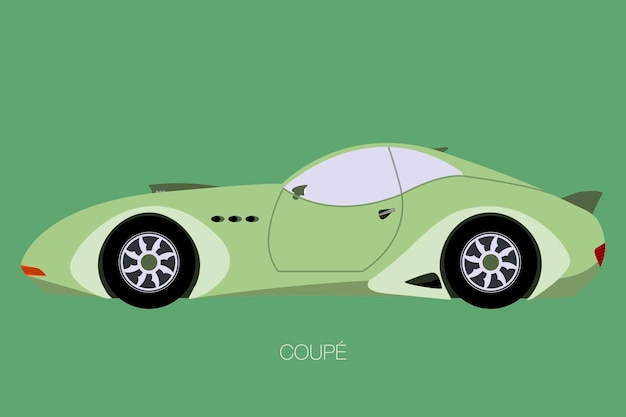 Classic sport car flat design style