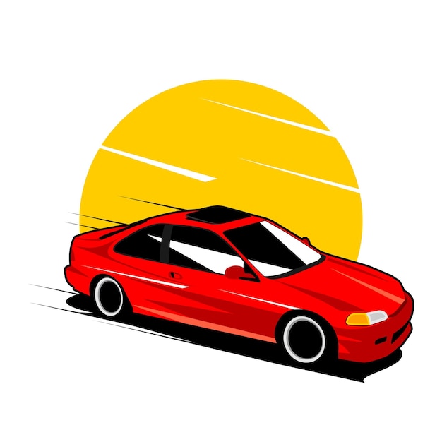 classic sport red car vector illustration