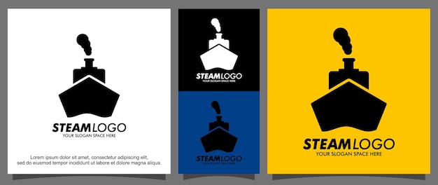 Classic steamer logo vector template