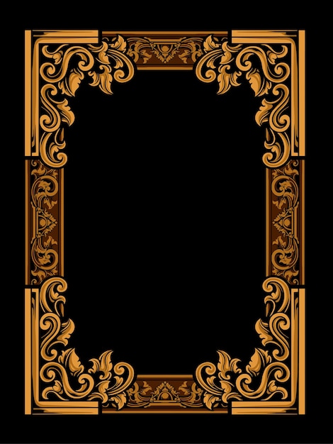 classic style luxury engraved frame vector design for elements editable color