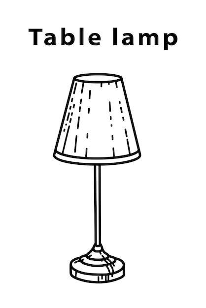 Classic table lamp in the style of doodle drawing table lamps, large and small with hand-drawn