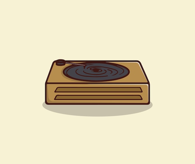 Classic Turntable hand drawing illustration