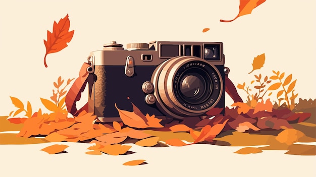 Vector classic vintage camera with rusty metal body retro photography equipment for nostalgic feel