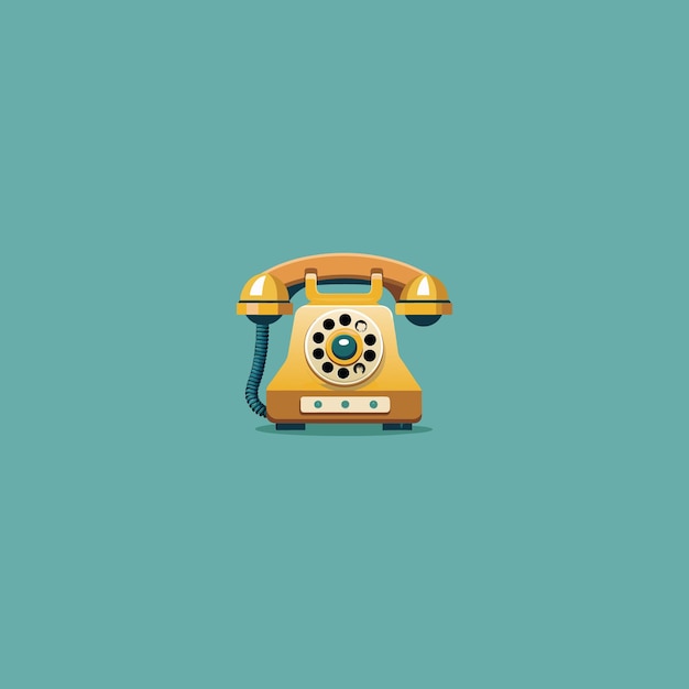 Classic Vintage Rotary Dial Telephone Illustration