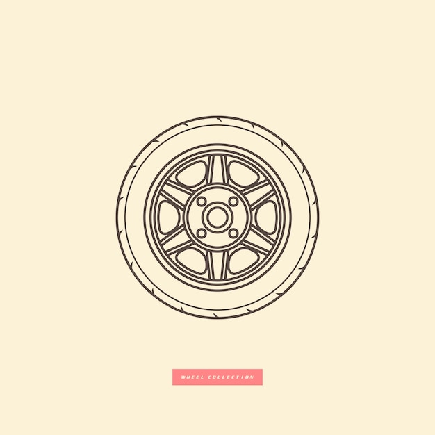 Classic wheel icon vector illustration