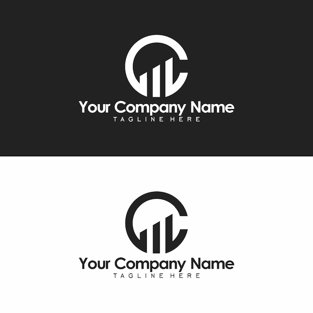 Classic white and black Financial logo