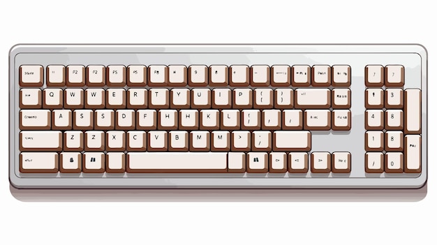 Vector classic wired keyboard design vector cartoon vector