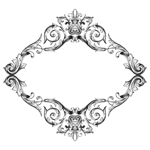 Classical baroque ornament. Decorative design element filigree.