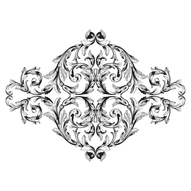 Classical baroque ornament. Decorative design element filigree.