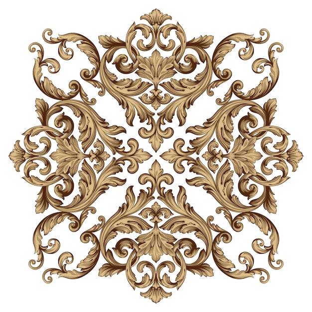 Classical baroque ornament. Decorative design element filigree.